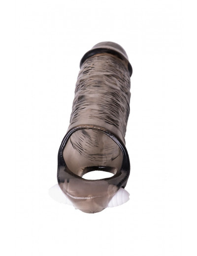Закрытая дымчатая насадка Toyfa XLover с подхватом - 15,5 см.