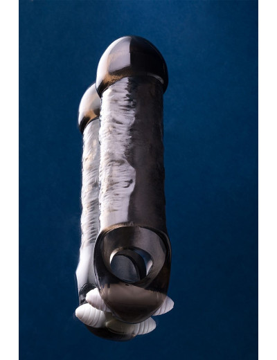 Закрытая дымчатая насадка Toyfa XLover с подхватом - 15,5 см.