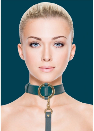 Зеленый ошейник с поводком Collar With Leash