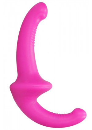 Розовый безремневой страпон Silicone Strapless Strapon