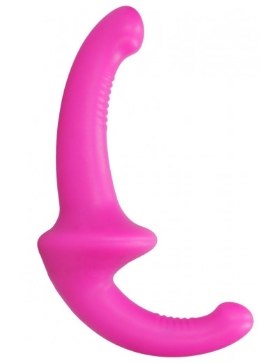 Розовый безремневой страпон Silicone Strapless Strapon
