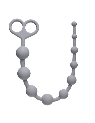 Серая анальная цепочка Orgasm Beads - 33,5 см.