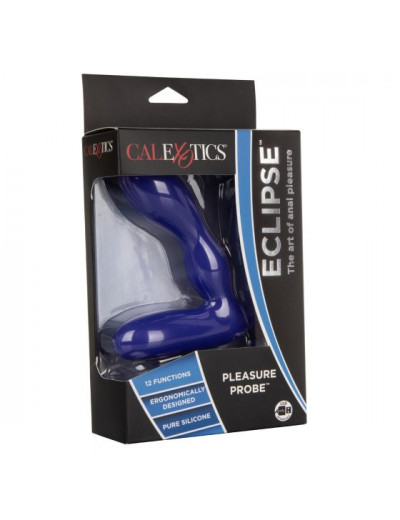 Синий анальный вибратор Eclipse Pleasure Probe - 13,25 см.