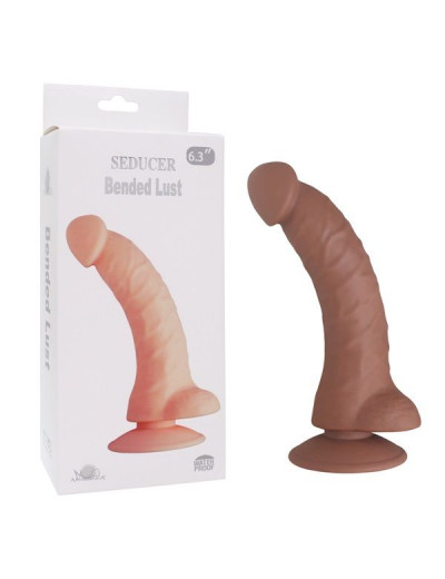 Коричневый фаллоимитатор SEDUCER Bended Lust - 18,5 см.