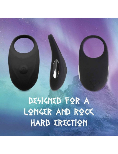 Черное эрекционное виброкольцо Thor Cockring