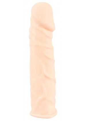 Телесная удлиняющая насадка с вибрацией Silicone Extension Vibrating - 19 см.