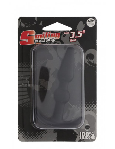 Чёрный массажер для анальной стимуляции T-SHAPE SILICONE BUTT PLUG BLACK - 8,9 см.