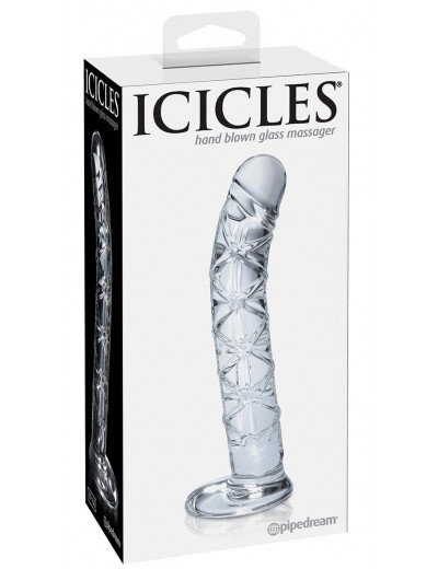 Прозрачный стеклянный стимулятор Icicles № 60 - 15 см.