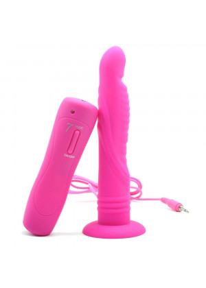 Розовый вибратор на присоске 7 Mode Ripple Dildo - 13 см.