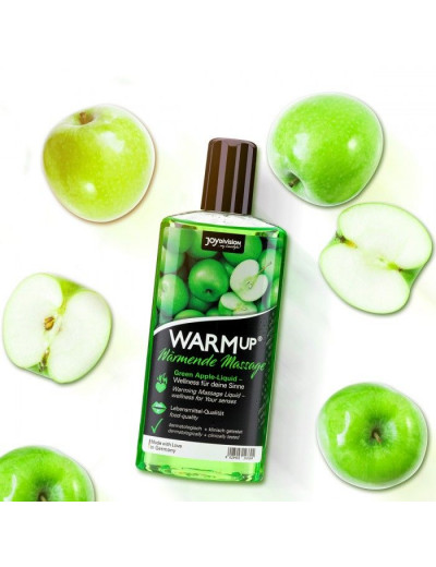 Массажное масло WARMup Green Apple с ароматом яблока - 150 мл.