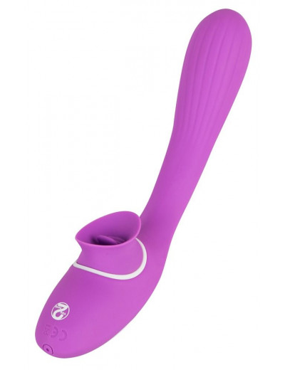 Лиловый гнущийся вибратор Licking Vibe - 22,3 см.