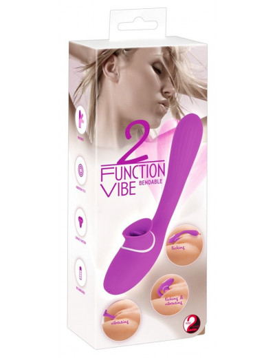Лиловый гнущийся вибратор Licking Vibe - 22,3 см.