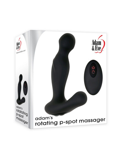 Черный вибростимулятор простаты Adam s Rotating P-spot Massager - 14,2 см.