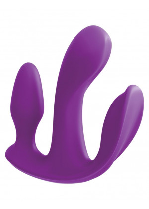 Фиолетовый вибростимулятор с 3 виброотростками Total Ecstasy