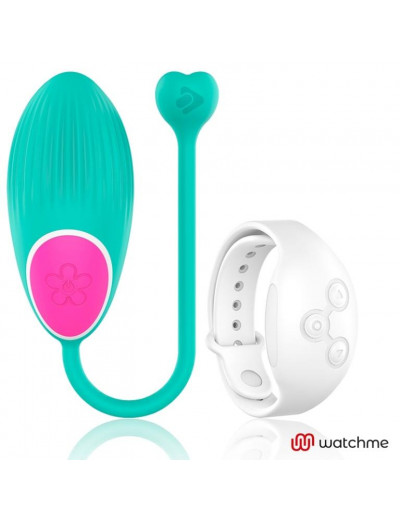 Зеленое виброяйцо с белым пультом-часами Wearwatch Egg Wireless Watchme