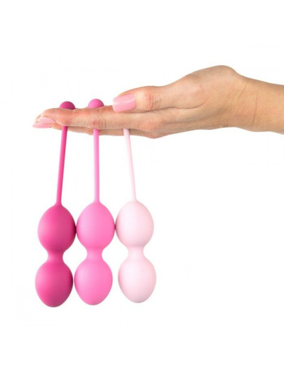 Набор из 3 розовых вагинальных шариков FemmeFit Advanced Pelvic Muscle Training Set