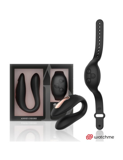 Черный вибратор для пар с пультом-часами Anne s Desire Dual Pleasure Vibe