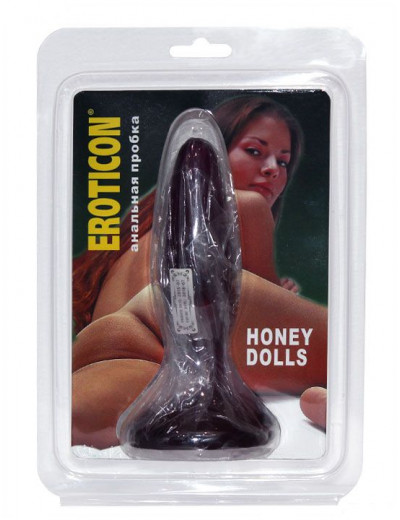 Фиолетовая анальная пробка HONEY DOLLS - 16 см.