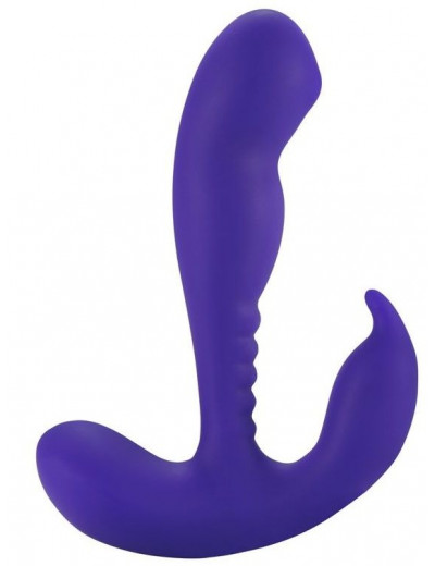 Фиолетовый стимулятор простаты Anal Vibrating Prostate Stimulator with Rolling Ball - 13,3 см.