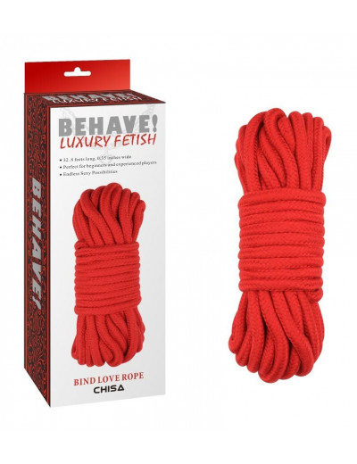 Красная веревка для шибари Bing Love Rope - 10 м.