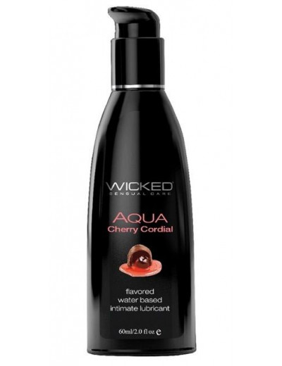 Лубрикант WICKED AQUA Cherry Cordial с ароматом вишневого ликера - 60 мл.