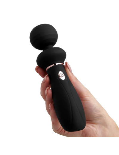 Черный вибратор So Divine Relax Portable Massage Wand - 24 см.