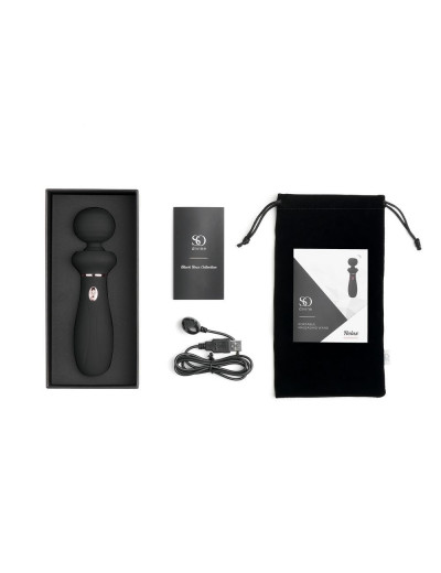 Черный вибратор So Divine Relax Portable Massage Wand - 24 см.