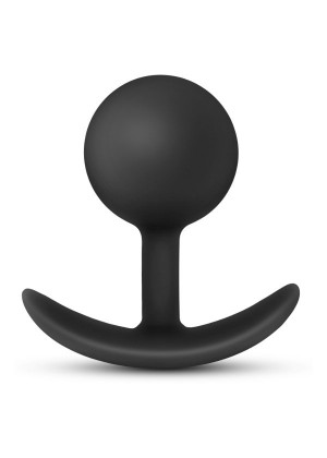 Черная анальная пробка Silicone Vibra Plug - 8,9 см.