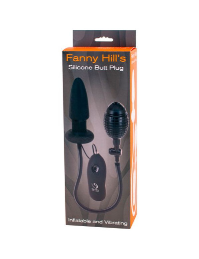 Черная вибропробка с функцией расширения FANNY HILLS SILICONE BUTT PLUG - 11 см.