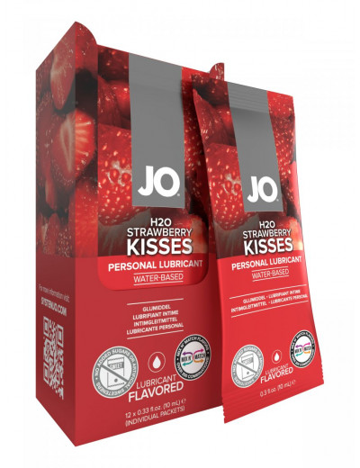 Смазка на водной основе с ароматом малинового щербета JO Flavored Raspberry Sorbet - 12 саше по 10 мл.
