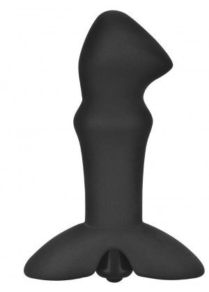 Черный вибромассажер простаты Prostate Stud - 11,4 см.