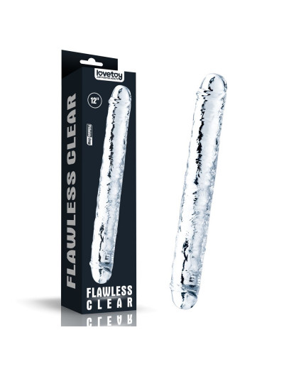 Прозрачный двусторонний фаллоимитатор Flawless Clear Double Dildo - 30 см.