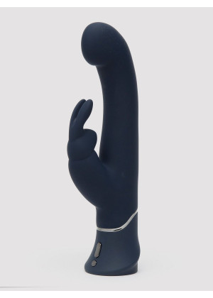 Темно-синий вибратор-кролик Greedy Girl Real-Feel Rabbit Vibrator - 25,4 см.