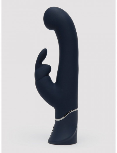 Темно-синий вибратор-кролик Greedy Girl Real-Feel Rabbit Vibrator - 25,4 см.