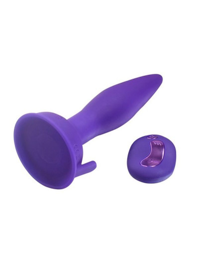Фиолетовый анальный вибростимулятор Remote Control Anal Plug - 17,5 см.