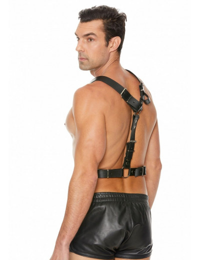 Черная мужская портупея Twisted Bit Black Leather Harness