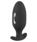 Черная анальная втулка с вибрацией и электростимуляцией Vibrating E-Stim Butt Plug - 9,2 см.