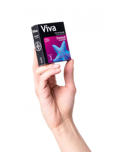 Презервативы с точечками VIVA Dotted - 3 шт.