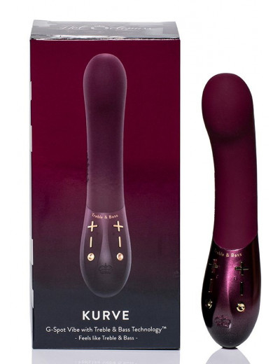 Фиолетовый вибратор Kurve с двумя моторами - 19,4 см.