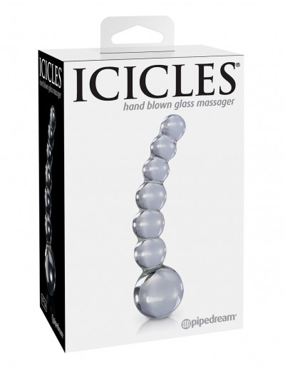 Прозрачный стеклянный стимулятор Icicles №66 - 12 см.