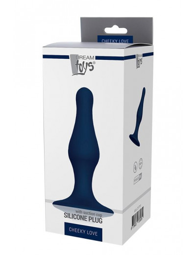 Синяя анальная пробка SILICONE PLUG LARGE - 15,6 см.