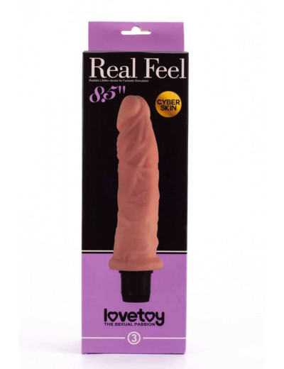 Телесный вибратор-реалистик с богатым рельефом Real Feel - 21,6 см.