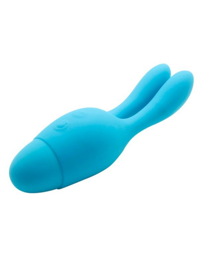 Голубой вибратор INDULGENCE Dream Bunny - 15 см.