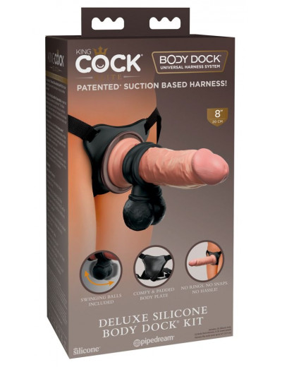 Страпон-система Deluxe Silicone Body Dock Kit - 22 см.