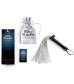 Серебристая многохвостая плетка Satin Flogger - 37,5 см.