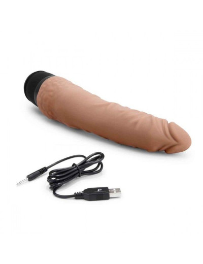 Кофейный вибратор-реалистик 7  Realistic Vibrator - 20 см.