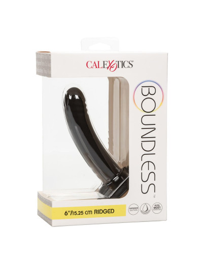 Черный анальный стимулятор 6” Ridged Probe - 15,25 см.