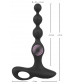 Черная анальная цепочка с вибрацией Rechargeable Anal Beads - 20 см.
