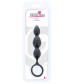 Черная анальная пробка-елочка SILICONE ANAL BEAD - 16,5 см.