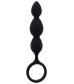 Черная анальная пробка-елочка SILICONE ANAL BEAD - 16,5 см.